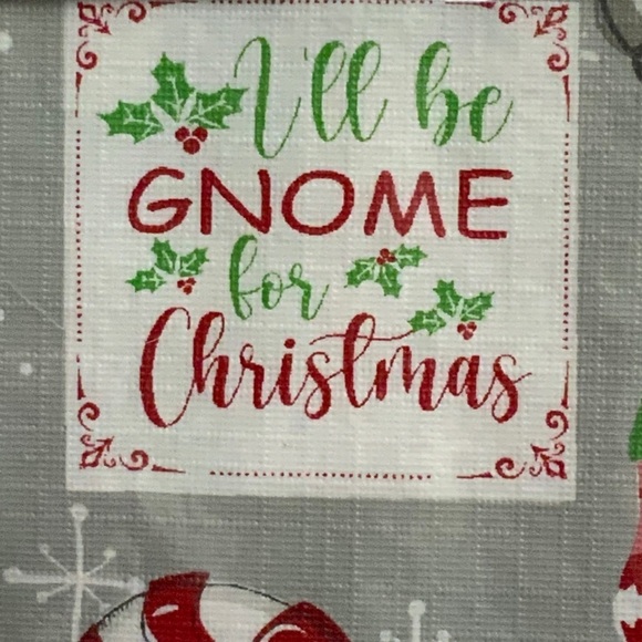 Holly Homes Christmas Tablecloth Gnome Festive Holiday Round 60 inch - Picture 3 of 10